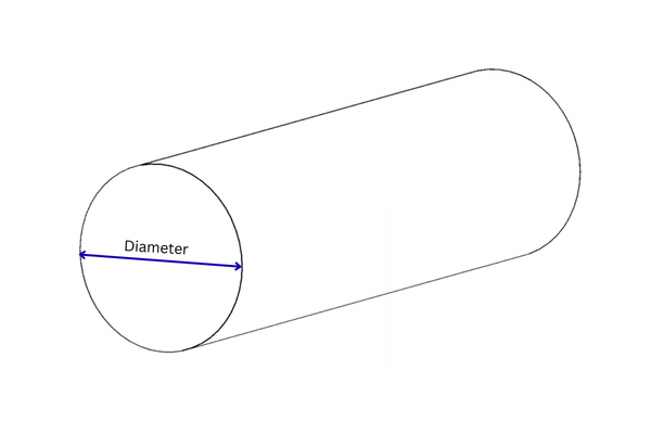 Circular round aluminium bar cross section diagram